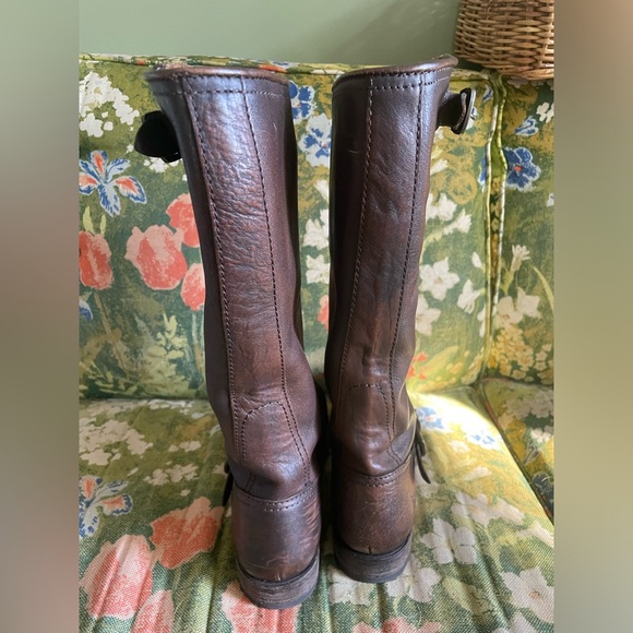 Frye Veronica Slouch Brown Tall Riding Boots - Picture 6 of 13